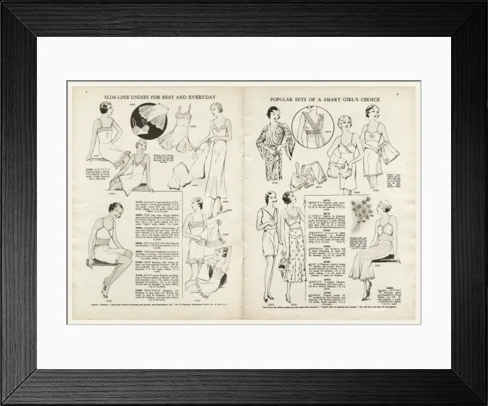 Framed Print : Womens undergarments 1935 Framed Print : Womens undergarments 1935