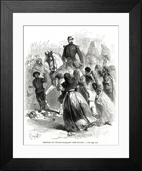 Framed Print : Reception of French Troops in Durango Framed Print : Reception of French Troops in Durango