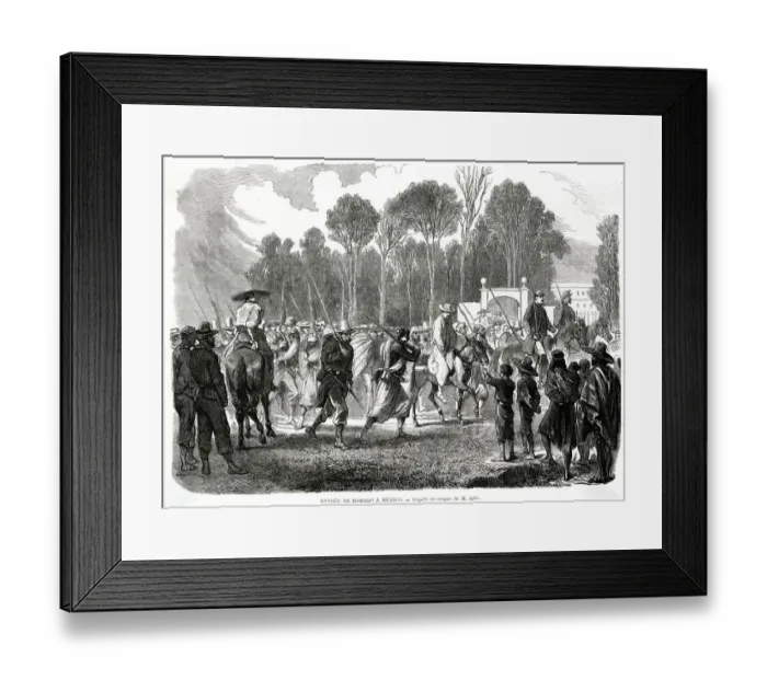 Framed Print : Entrance of Romero to Mexico 1865 Framed Print : Entrance of Romero to Mexico 1865