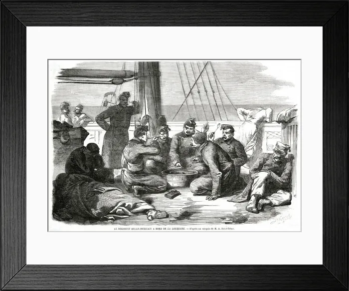 Framed Print : A regiment of Belgian troops en route to Mexico Framed Print : A regiment of Belgian troops en route to Mexico