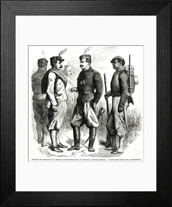 Framed Print : Officer and Soldiers at Fort-de-France Framed Print : Officer and Soldiers at Fort-de-France