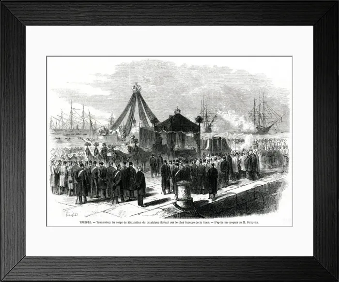 Framed Print : Return of Maximilians Body to Europe Framed Print : Return of Maximilians Body to Europe