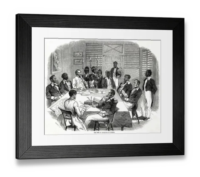 Framed Print : The King of Mosquitia in Council 1847 Framed Print : The King of Mosquitia in Council 1847
