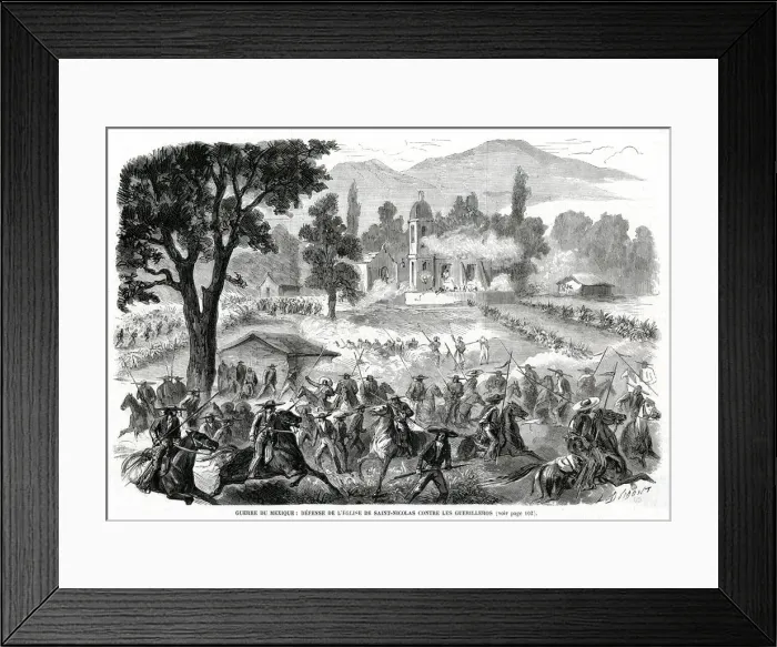 Framed Print : Defense in a Church from Guerillas Framed Print : Defense in a Church from Guerillas