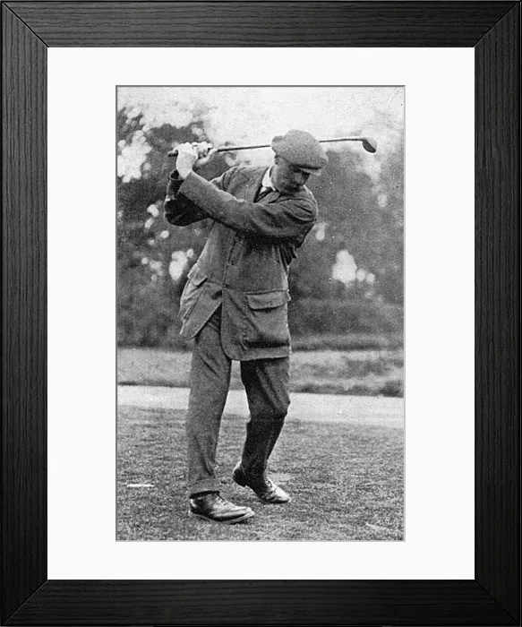 Framed Print : Top of swing - action shot of James Braid Framed Print : Top of swing - action shot of James Braid