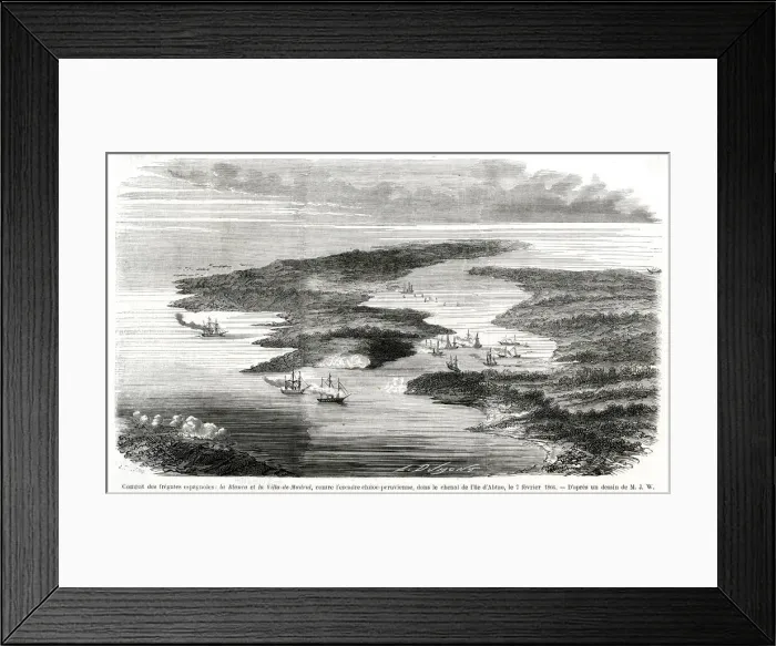 Framed Print : Combat of Spanish Frigates Framed Print : Combat of Spanish Frigates