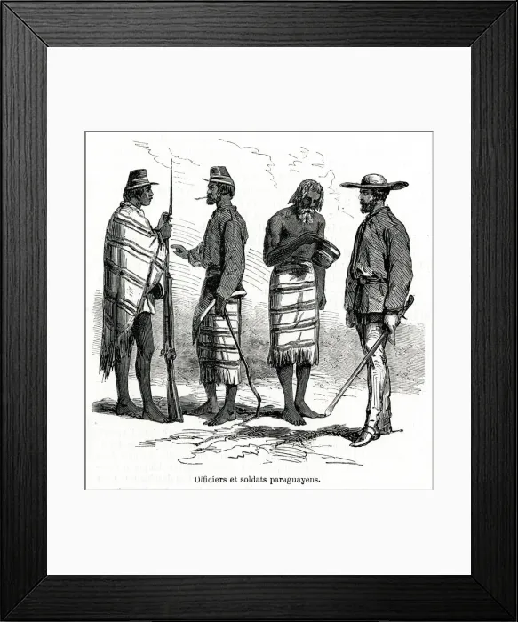 Framed Print : Paraguayan Officers and Soldiers Framed Print : Paraguayan Officers and Soldiers