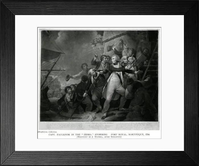 Framed Print : Capt. Faulknor Storming Fort Royal, Martinique Framed Print : Capt. Faulknor Storming Fort Royal, Martinique