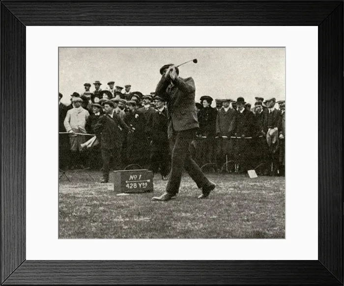 Framed Print : James Braid driving from the first tee at the Pannal links Framed Print : James Braid driving from the first tee at the Pannal links