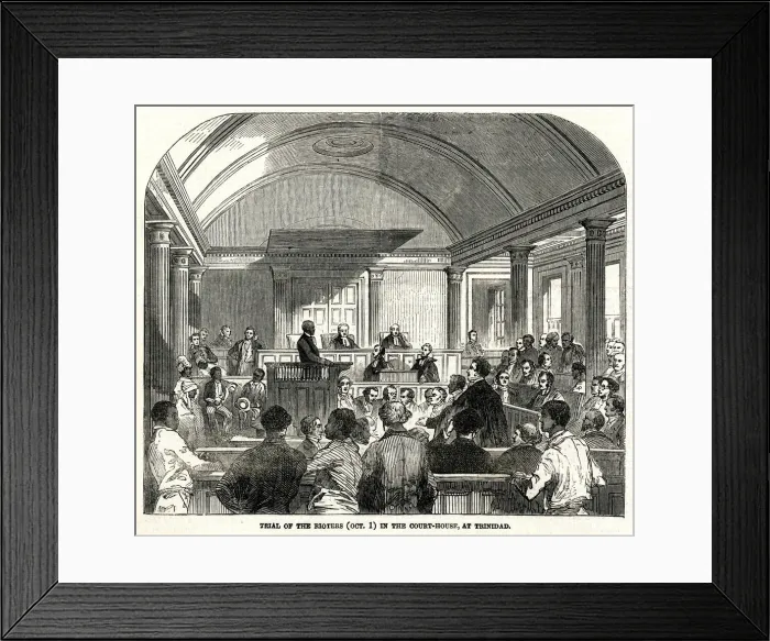 Framed Print : Trial of the Rioters at Trinidad Framed Print : Trial of the Rioters at Trinidad