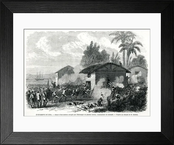 Framed Print : Assault on House by Spanish Soldiers Framed Print : Assault on House by Spanish Soldiers