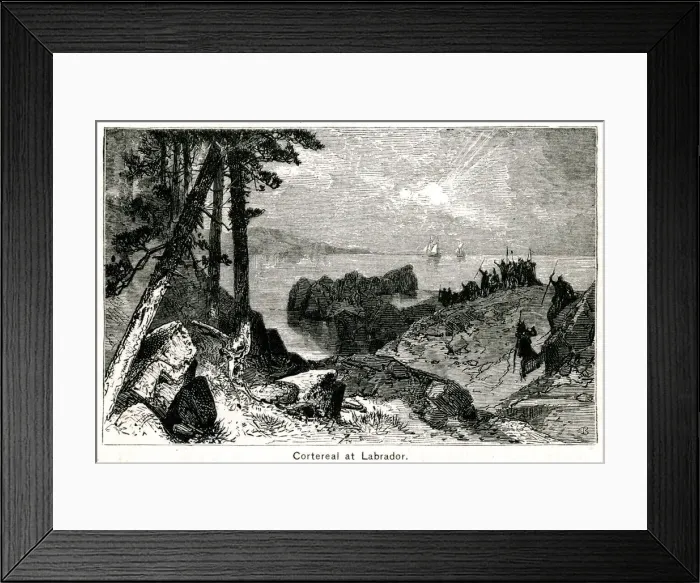 Framed Print : Cote-Reals Arrival at Labrador Framed Print : Cote-Reals Arrival at Labrador