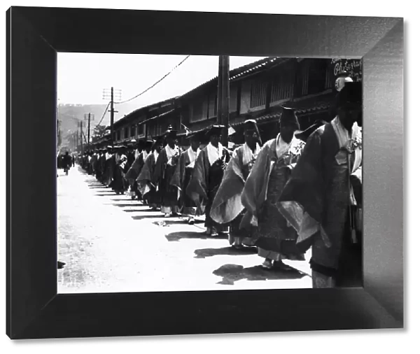 Procession of Lama Priests in Kyoto, Japan