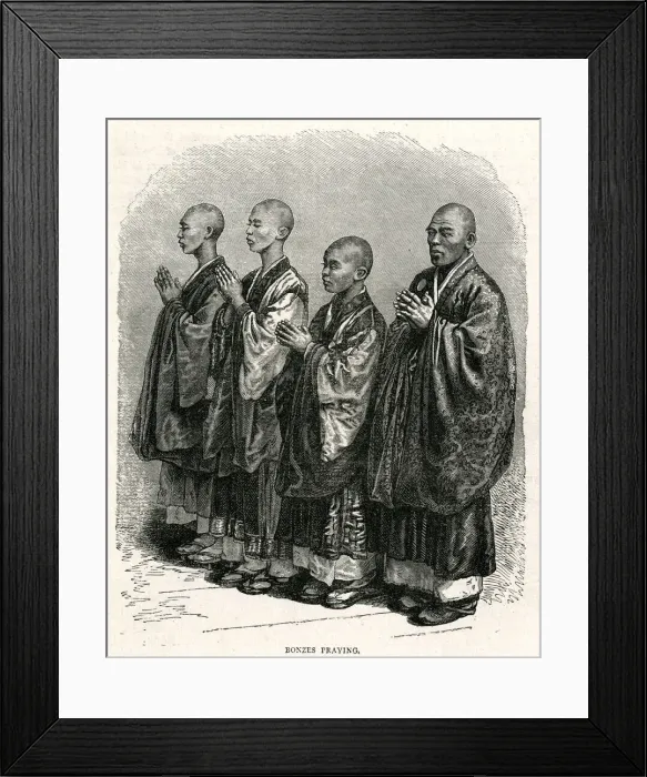 Framed Print : Bonzes praying Framed Print : Bonzes praying