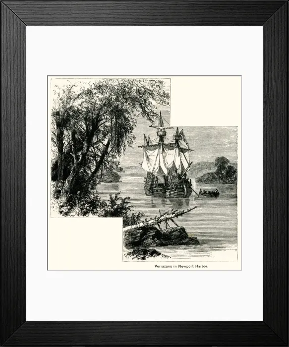 Framed Print : Verrazzano at Newport Harbour Framed Print : Verrazzano at Newport Harbour