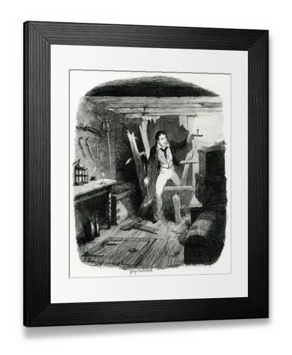 Framed Print : Illustration, Frank Heartwell discovering the treasure Framed Print : Illustration, Frank Heartwell discovering the treasure