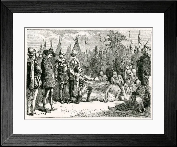 Framed Print : Cartier Visits Hochelaga Framed Print : Cartier Visits Hochelaga