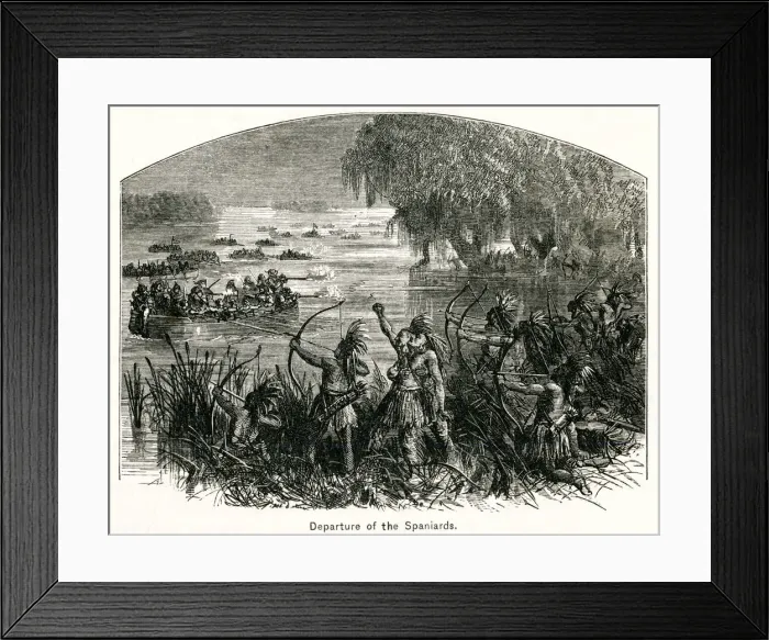 Framed Print : Conquistadors on Mississippi in Retreat Framed Print : Conquistadors on Mississippi in Retreat