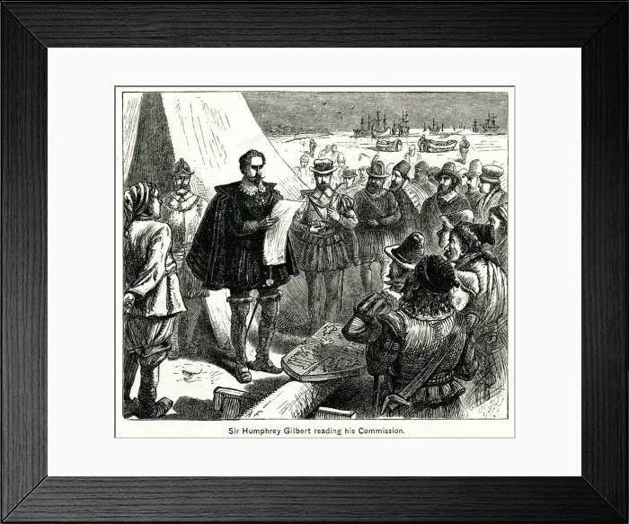 Framed Print : Humphrey Gilbert in Newfoundland Framed Print : Humphrey Gilbert in Newfoundland