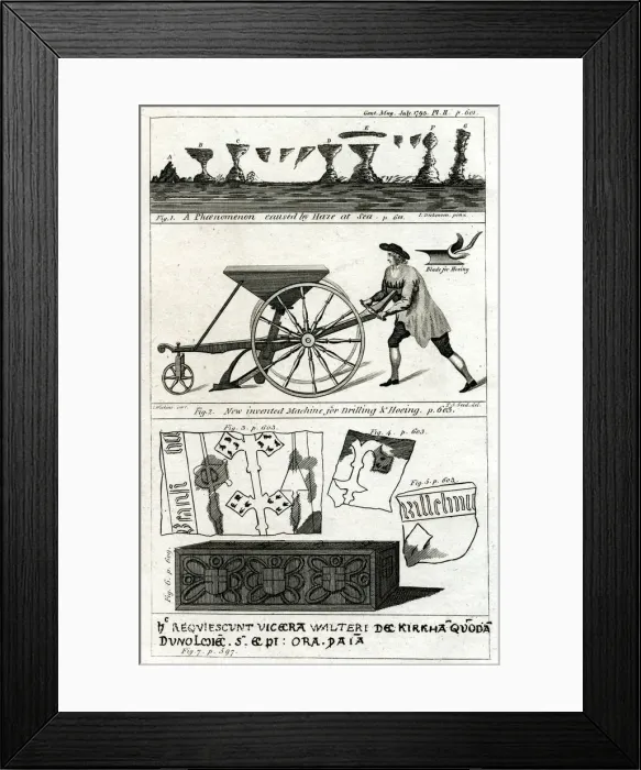 Framed Print : Three illustrations in The Gentlemans Magazine Framed Print : Three illustrations in The Gentlemans Magazine