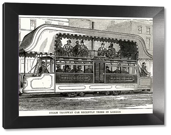 Steam tramway in Vauxhall, South London 1874