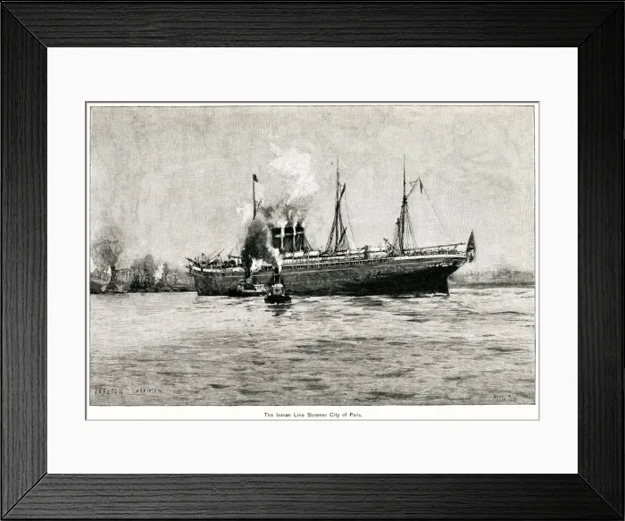 Framed Print : Steamship, City of Paris, Inman liner Framed Print : Steamship, City of Paris, Inman liner