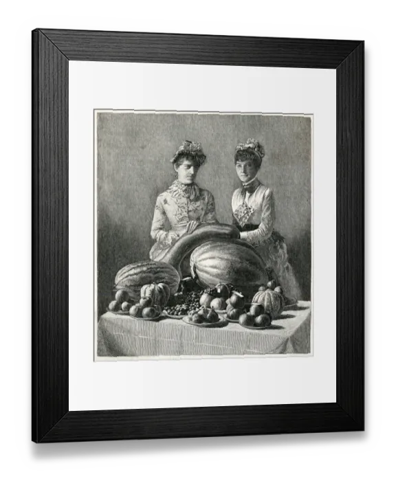 Framed Print : Two women with prize fruit at a Kentucky fair, USA Framed Print : Two women with prize fruit at a Kentucky fair, USA