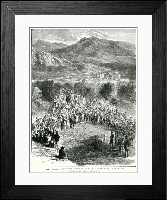 Framed Print : Sir W W Wynn initiated at the Eisteddfod, Porthmadog, Wales
