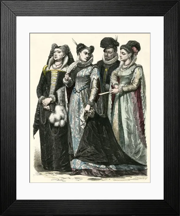 Framed Print : Italian man and three women Framed Print : Italian man and three women