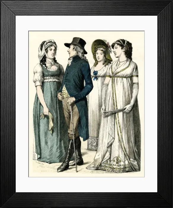 Framed Print : German man and three women Framed Print : German man and three women