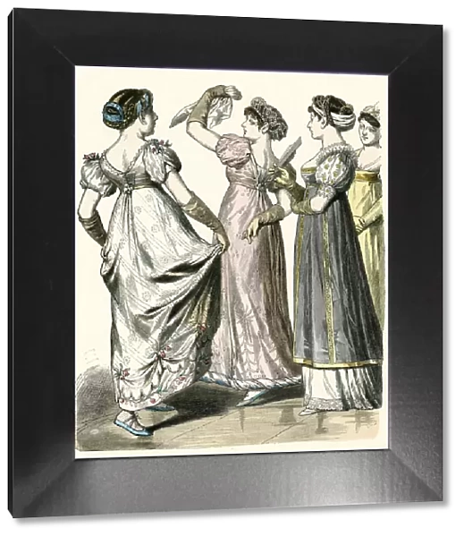 Four women in French and German costume