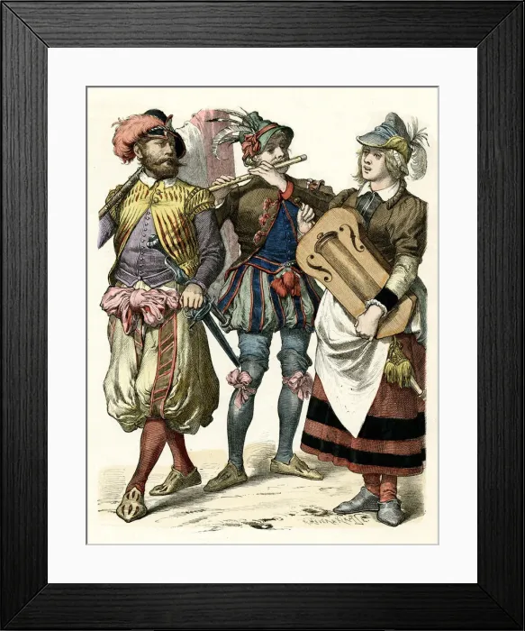 Framed Print : German men in costume Framed Print : German men in costume