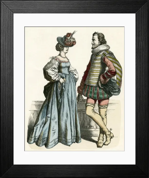 Framed Print : Noble German couple in costume Framed Print : Noble German couple in costume