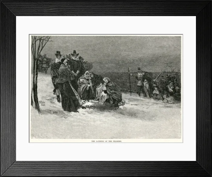 Framed Print : Landing of the Pilgrim Fathers Framed Print : Landing of the Pilgrim Fathers