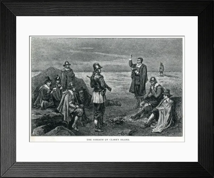 Framed Print : The First Sabbath on Clarks Island Framed Print : The First Sabbath on Clarks Island