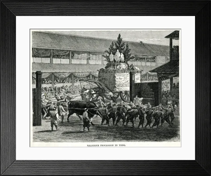 Framed Print : Religious Procession in Tokyo, Japan Framed Print : Religious Procession in Tokyo, Japan