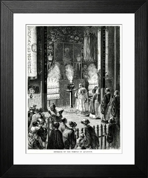 Framed Print : Interior of the Temple of Quannon (Kannon) Framed Print : Interior of the Temple of Quannon (Kannon)