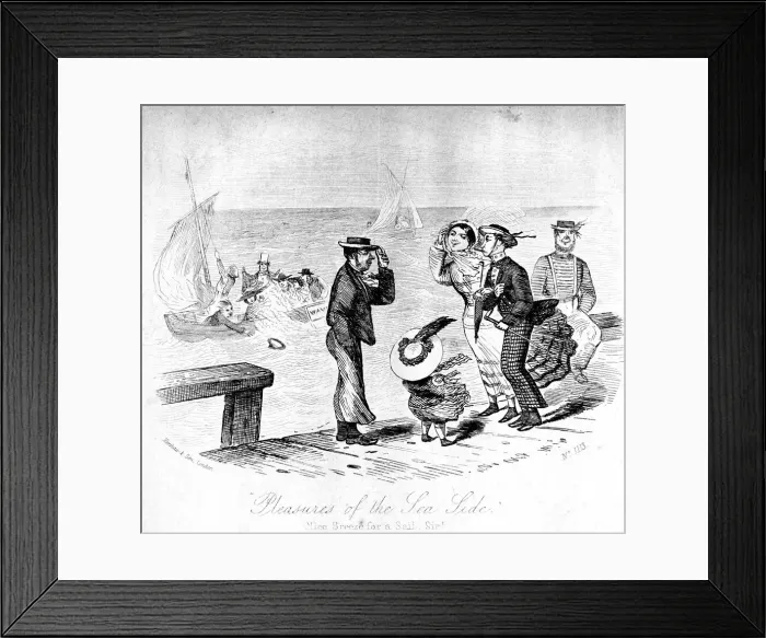 Framed Print : Cartoon, Pleasures of the Sea Side Framed Print : Cartoon, Pleasures of the Sea Side