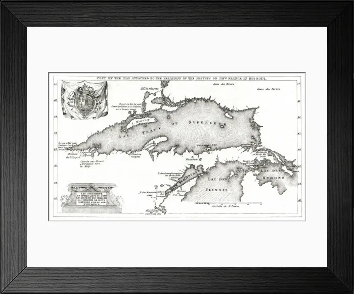 Framed Print : Map of New France Framed Print : Map of New France
