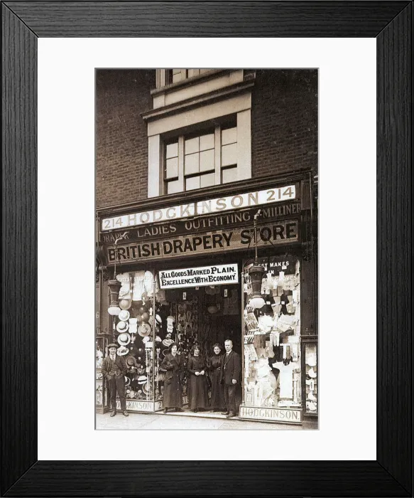 Framed Print : Hodgkinson, British Drapery Store, Edgware Road, London Framed Print : Hodgkinson, British Drapery Store, Edgware Road, London