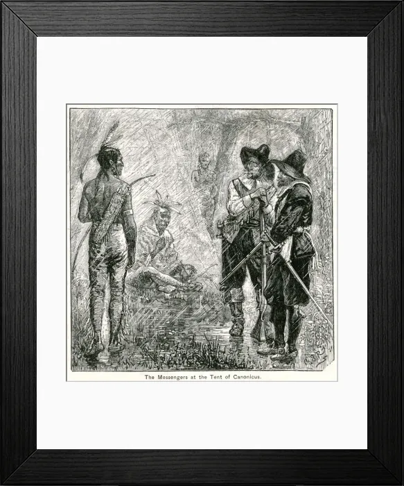 Framed Print : Roger Williams Negotiating with Canonicus Framed Print : Roger Williams Negotiating with Canonicus