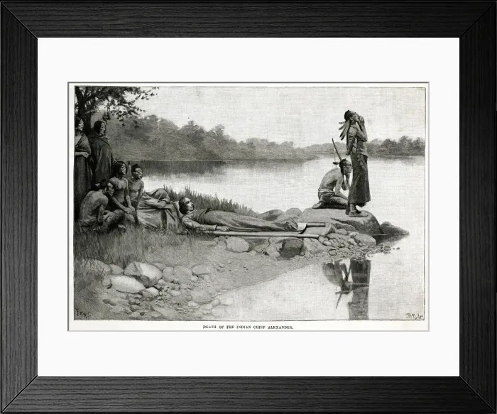 Framed Print : The Death of Sachem Wamsutta Framed Print : The Death of Sachem Wamsutta
