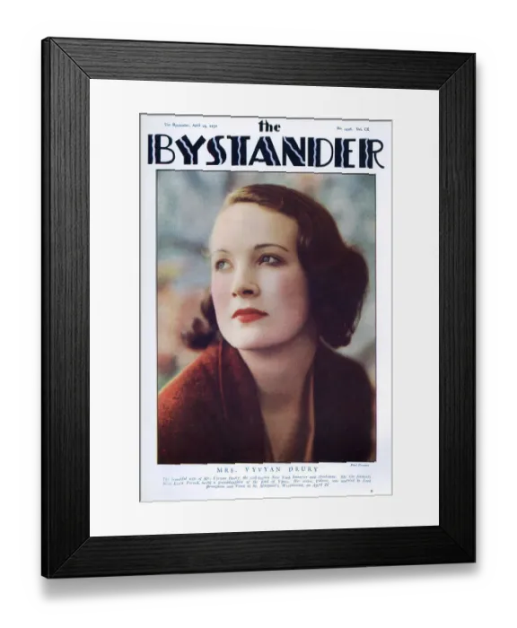 Framed Print : Bystander cover featuring Mrs Vyvyan Drury Framed Print : Bystander cover featuring Mrs Vyvyan Drury