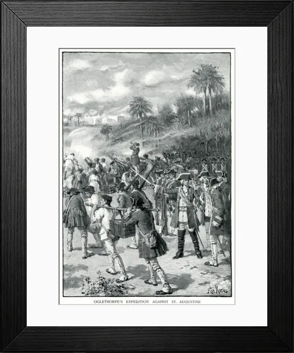 Framed Print : Oglethorpe Fails in Attack on St. Augustine Framed Print : Oglethorpe Fails in Attack on St. Augustine