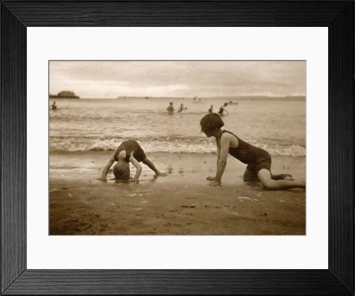 Framed Print : Children on the beach at the seaside Framed Print : Children on the beach at the seaside