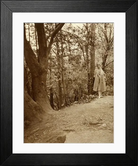 Framed Print : Woman walking in a wood Framed Print : Woman walking in a wood