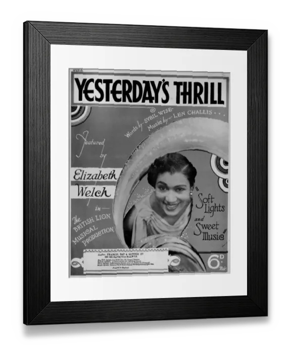 Framed Print : Elisabeth Welch music sheet Yesterdays Thrill