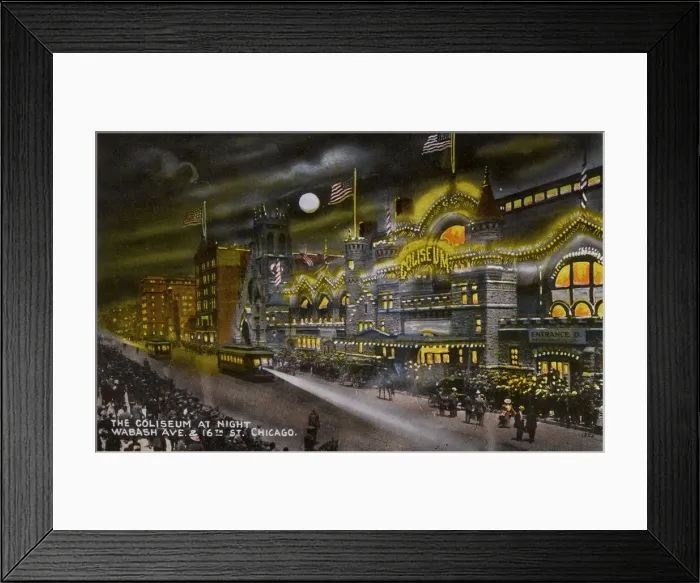 Framed Print : Coliseum at night, Wabash Avenue, Chicago, USA Framed Print : Coliseum at night, Wabash Avenue, Chicago, USA