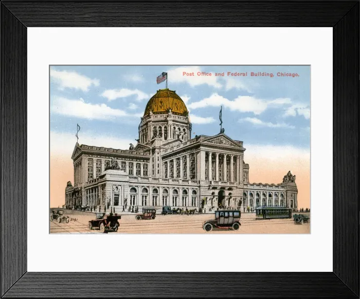 Framed Print : Post Office and Federal Building, Chicago, Illinois, USA Framed Print : Post Office and Federal Building, Chicago, Illinois, USA