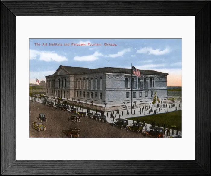 Framed Print : Art Institute and Ferguson Fountain, Chicago, Illinois, USA Framed Print : Art Institute and Ferguson Fountain, Chicago, Illinois, USA